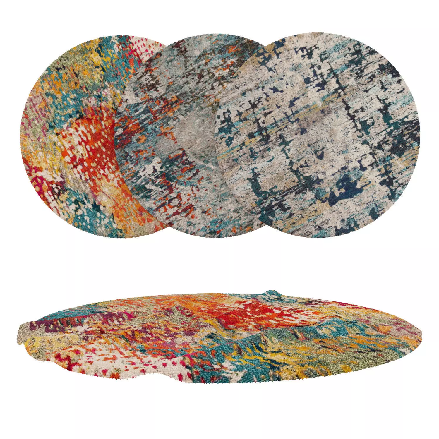 Round Rug Set 154 3D model_0