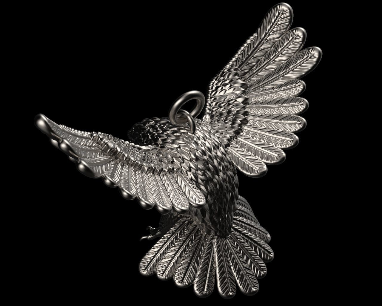 Eagle pendant 3D print model_2