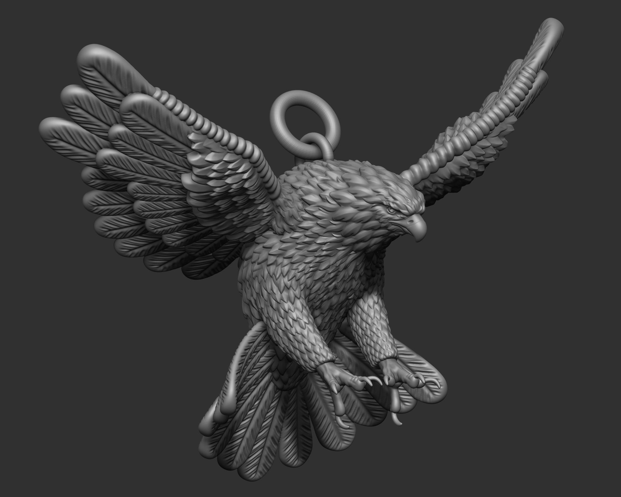 Eagle pendant 3D print model_5