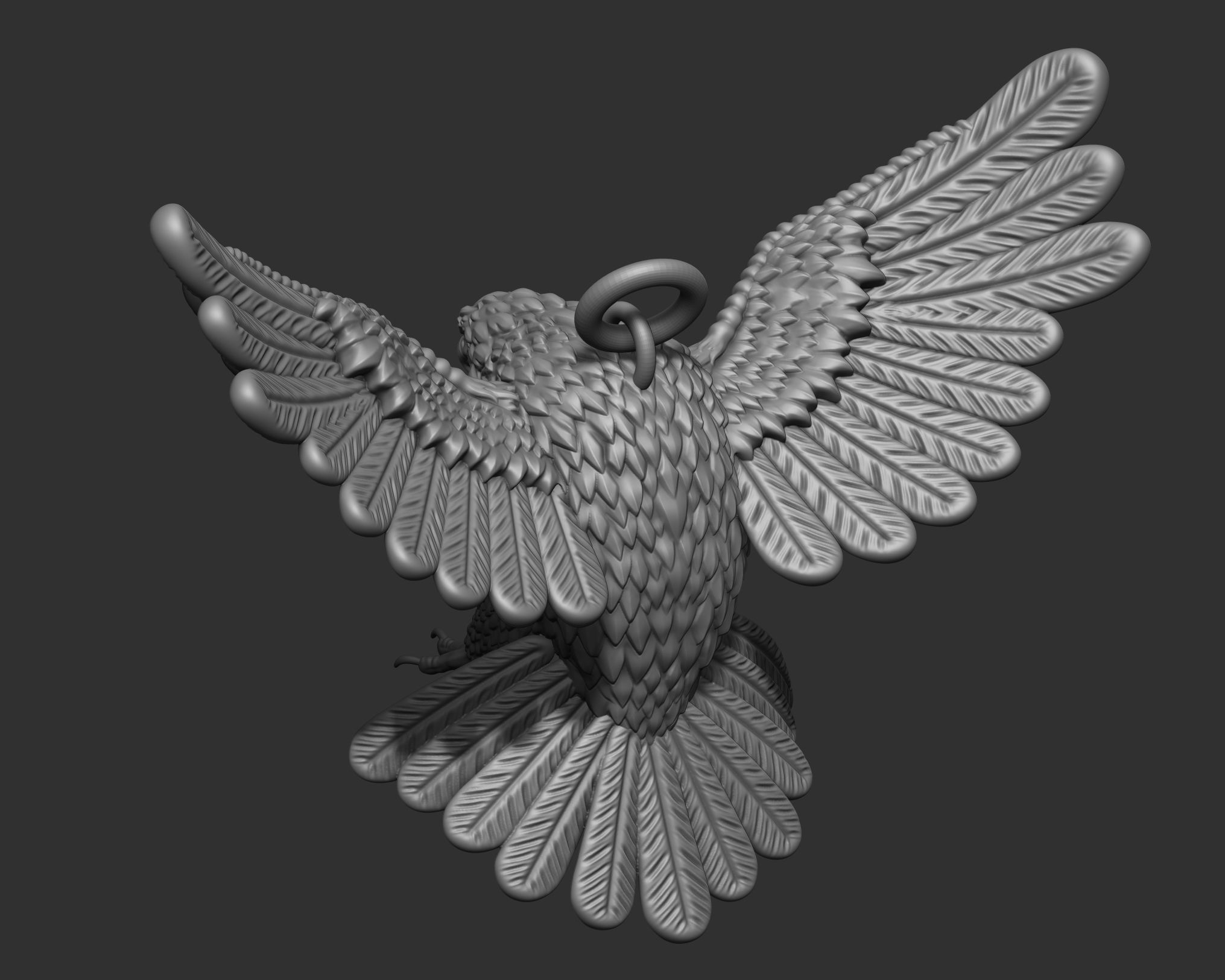 Eagle pendant 3D print model_4