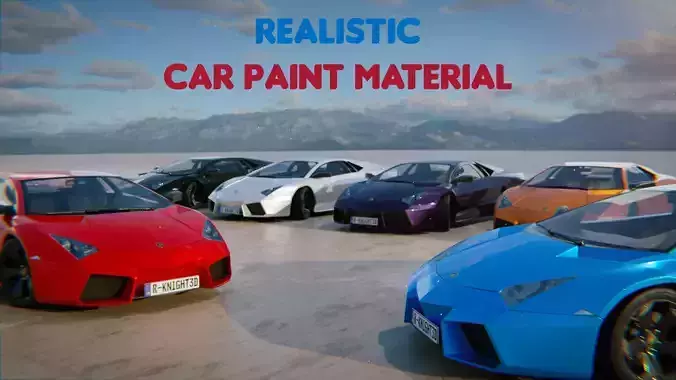 Realistic Car Paint Material Shader 3D model