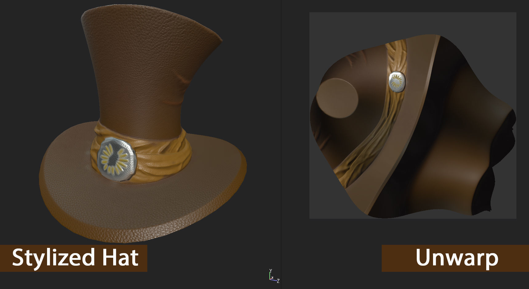 Stylized Hat Low-poly 3D model_12