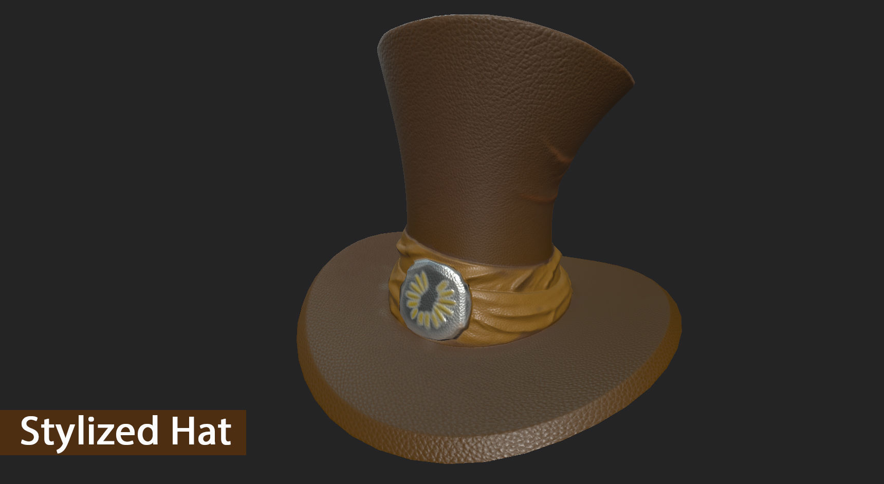 Stylized Hat Low-poly 3D model_11