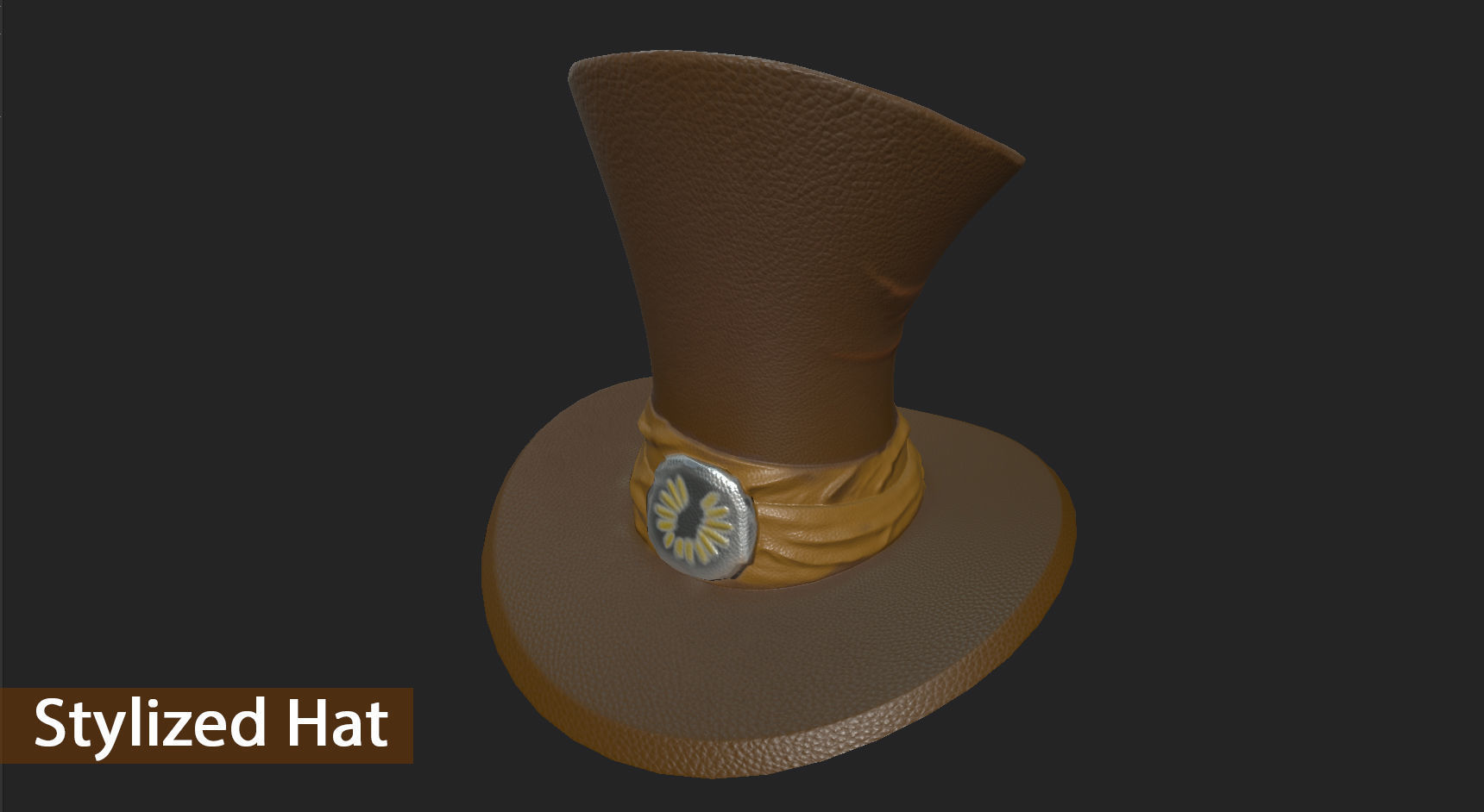 Stylized Hat Low-poly 3D model_6