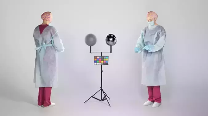 Female surgeon doctor working 253 Low-poly 3D model
