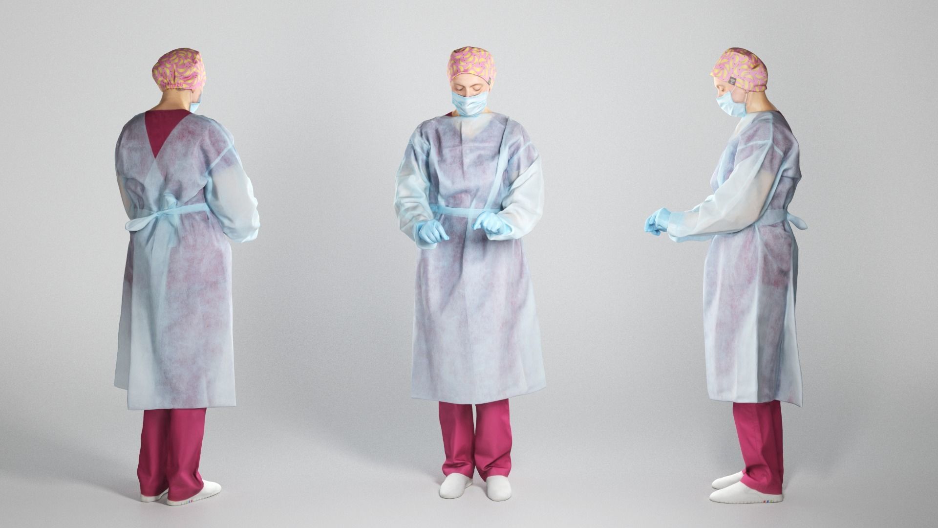 Female surgeon doctor working 253 Low-poly 3D model_2