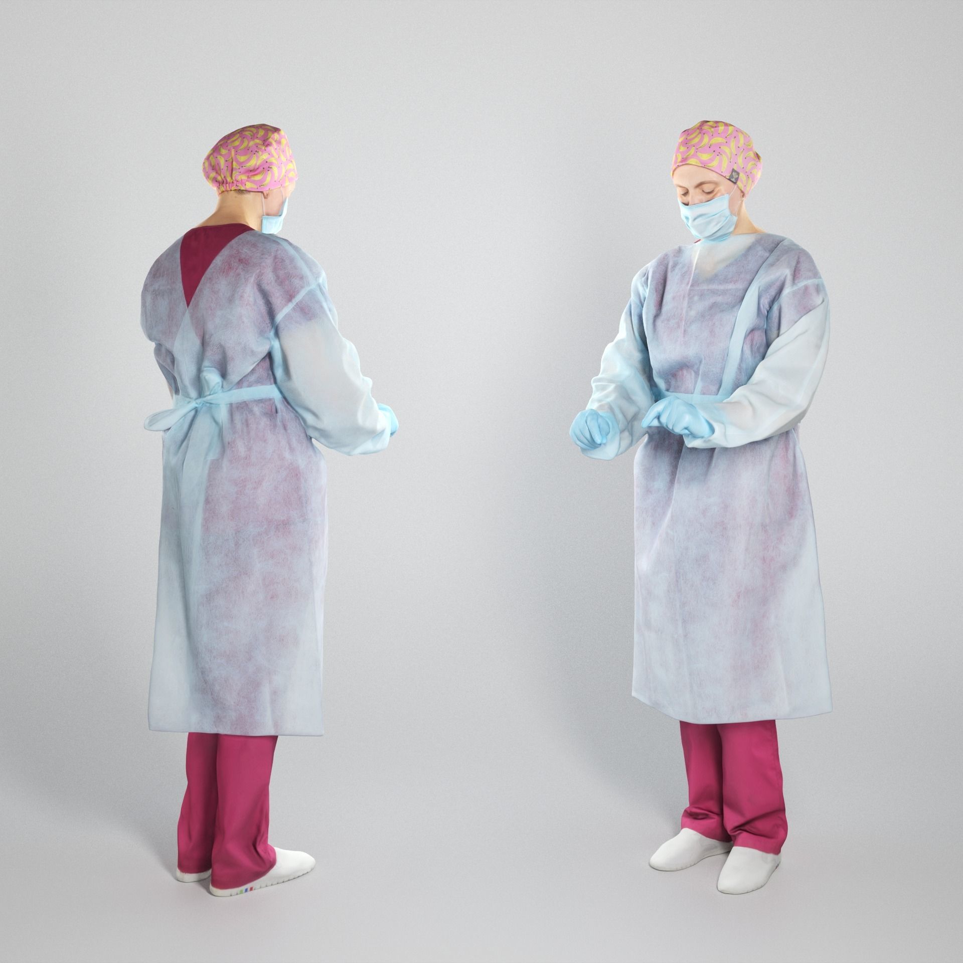 Female surgeon doctor working 253 Low-poly 3D model_1