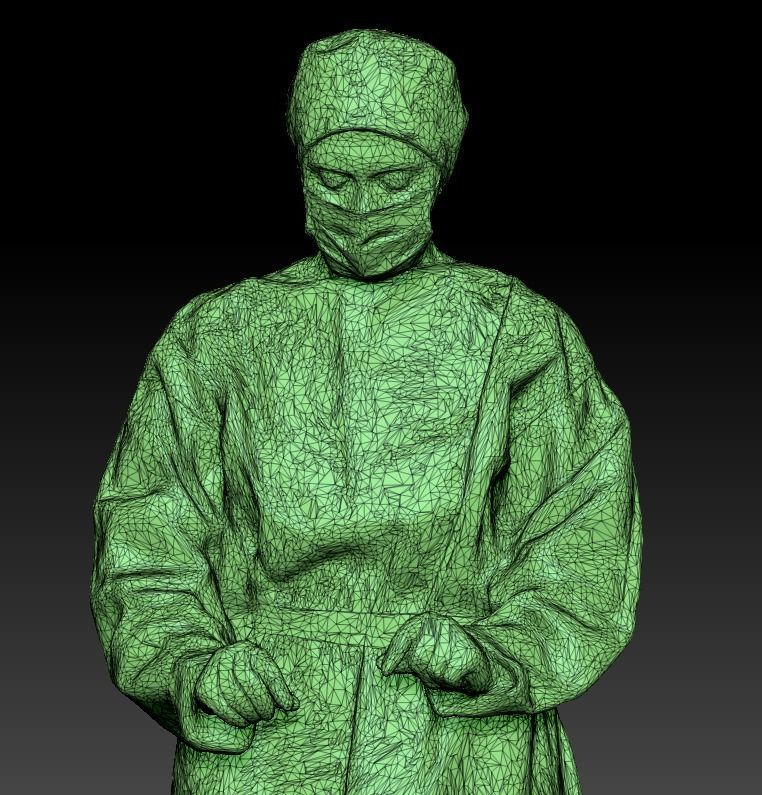 Female surgeon doctor working 253 Low-poly 3D model_7