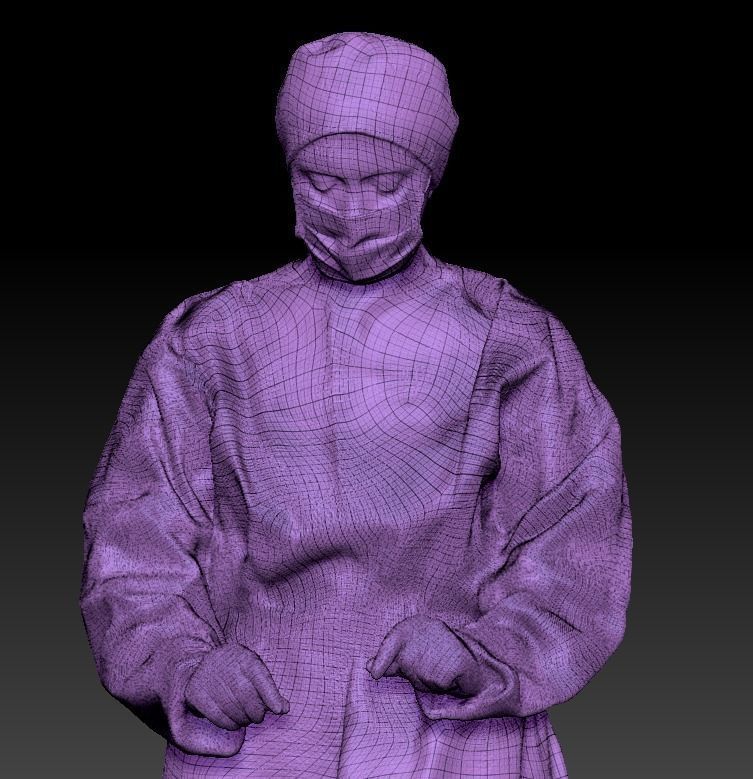 Female surgeon doctor working 253 Low-poly 3D model_5