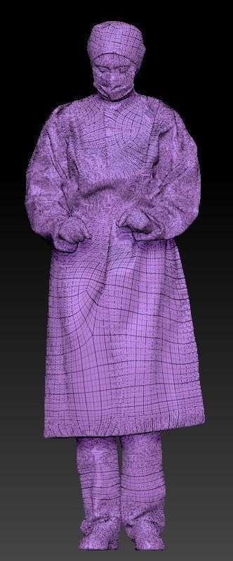 Female surgeon doctor working 253 Low-poly 3D model_4