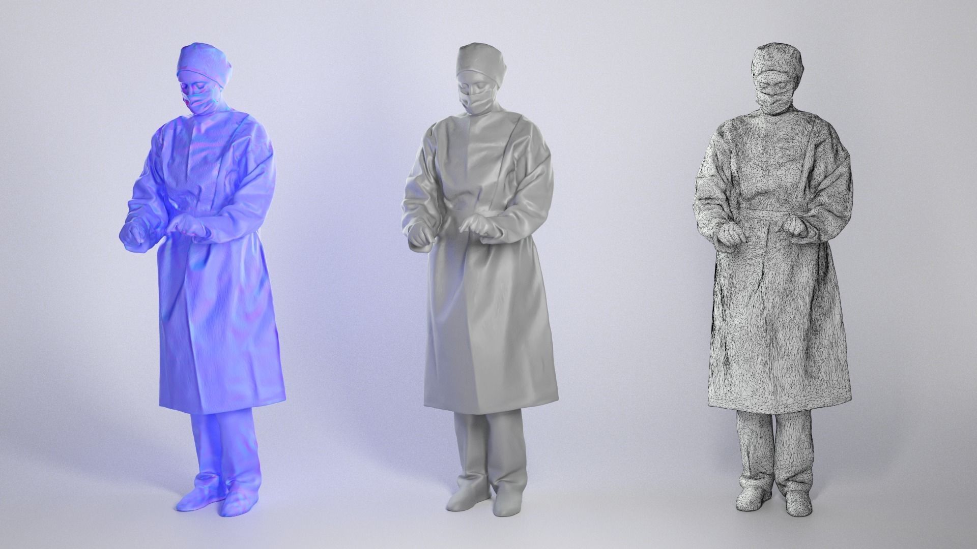 Female surgeon doctor working 253 Low-poly 3D model_3