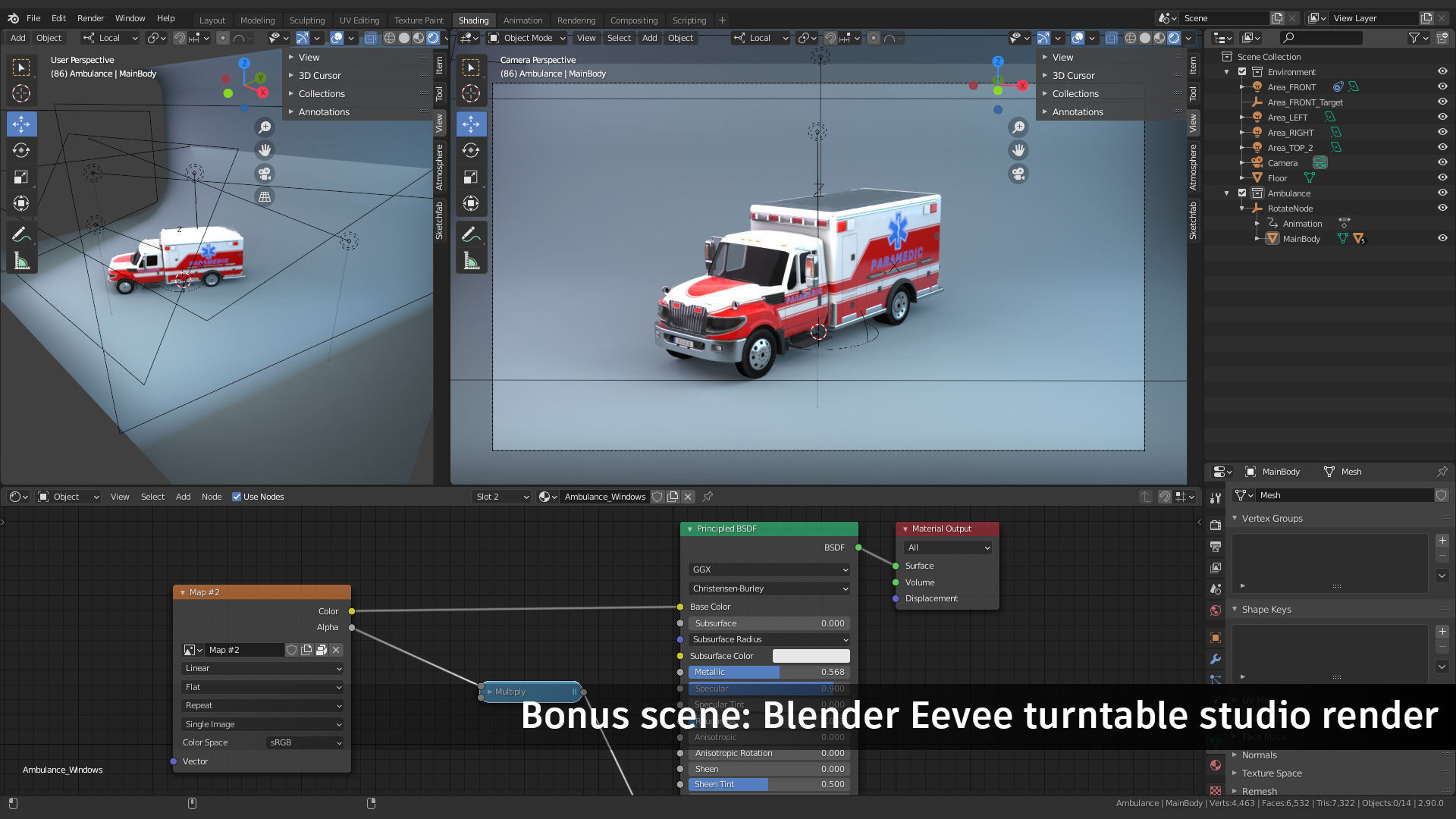 Ambulance truck Low-poly 3D model_9