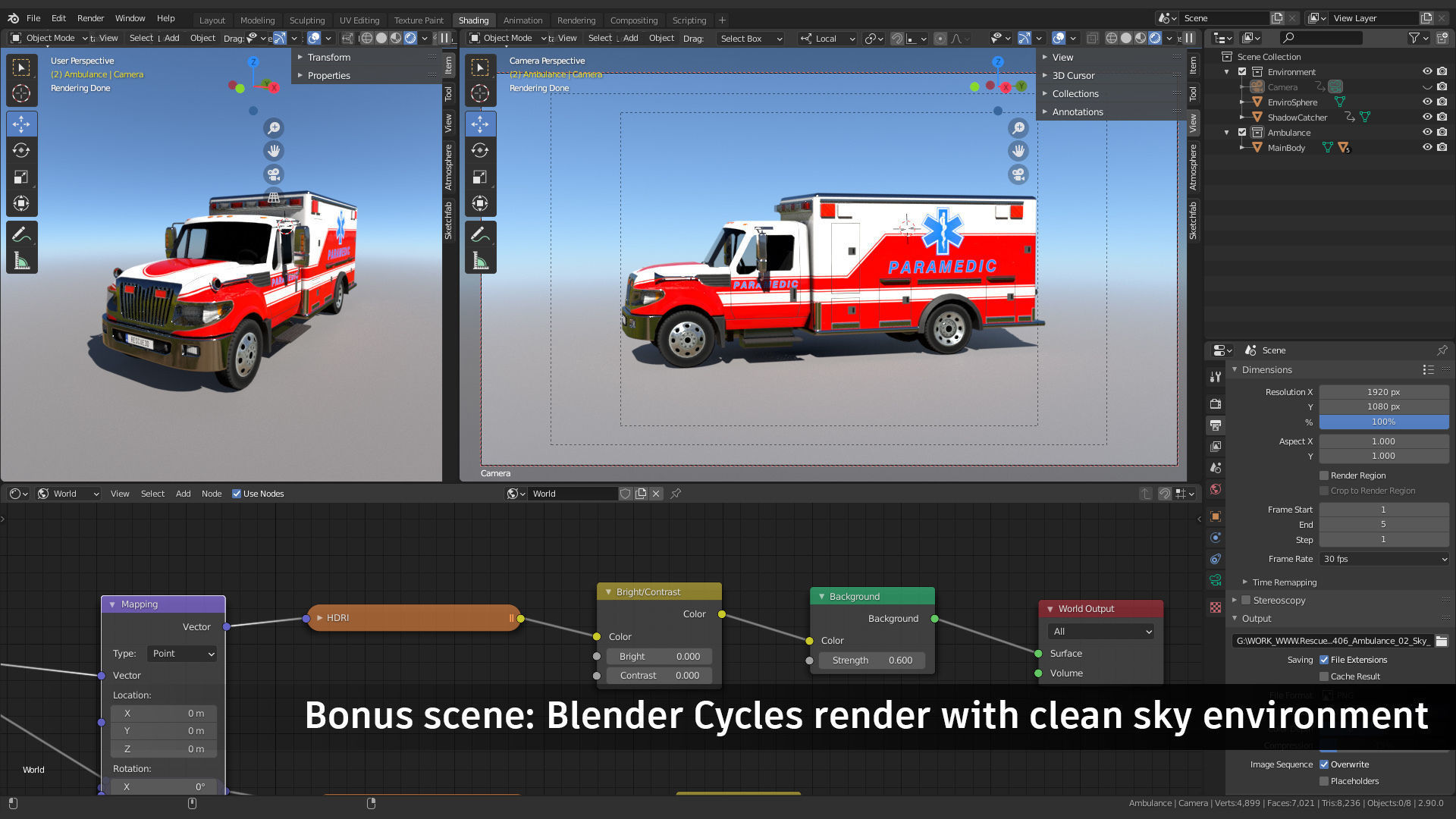 Ambulance truck Low-poly 3D model_7