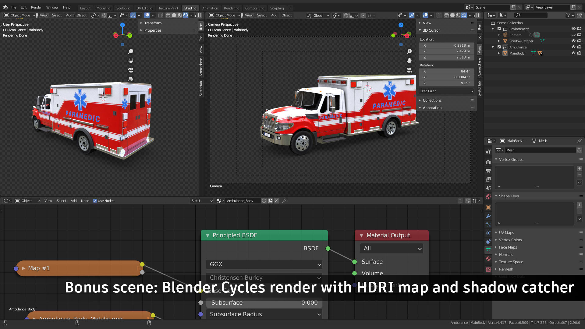 Ambulance truck Low-poly 3D model_8