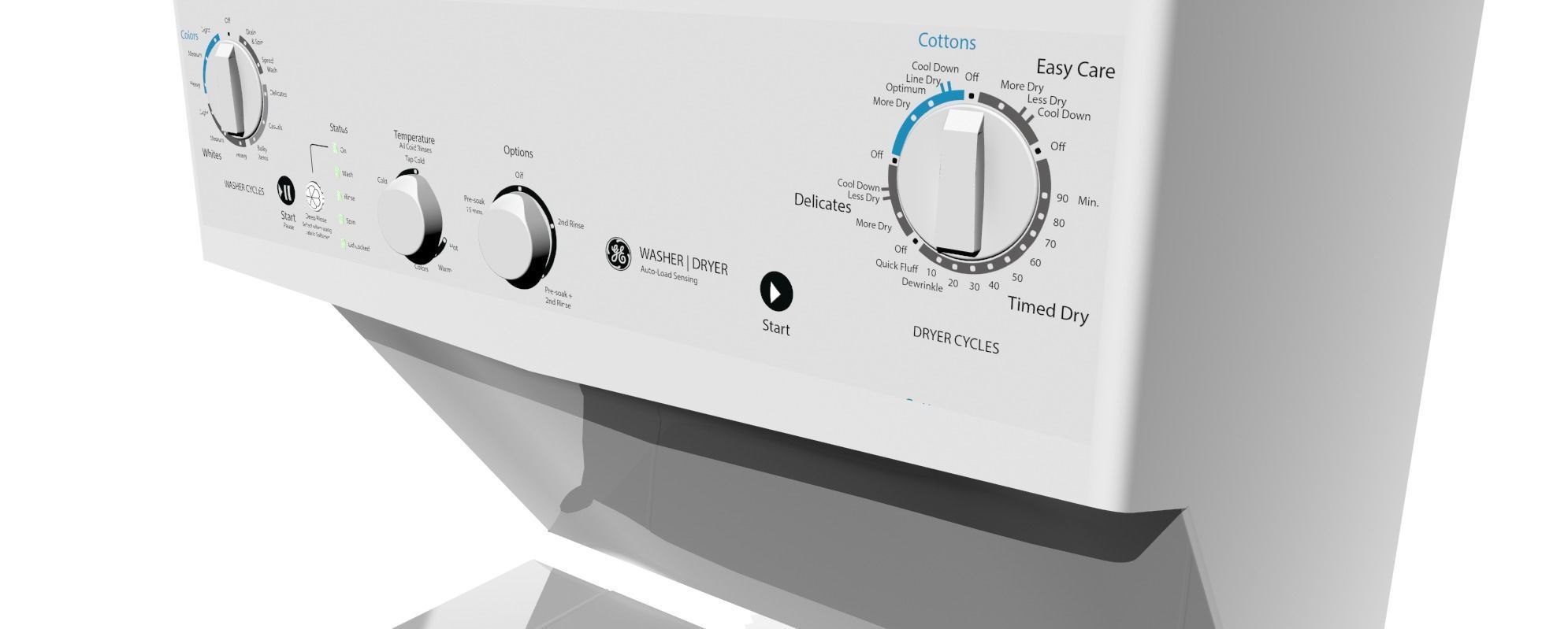 GE Electric Stacked Laundry Center 3D model CGTrader