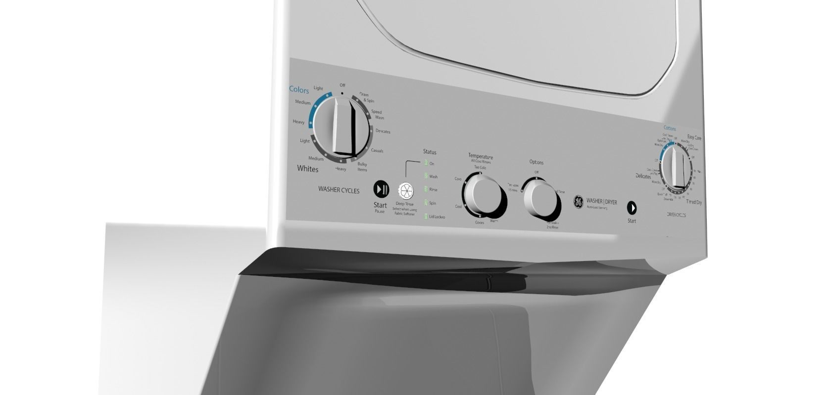 GE Electric Stacked Laundry Center 3D model CGTrader