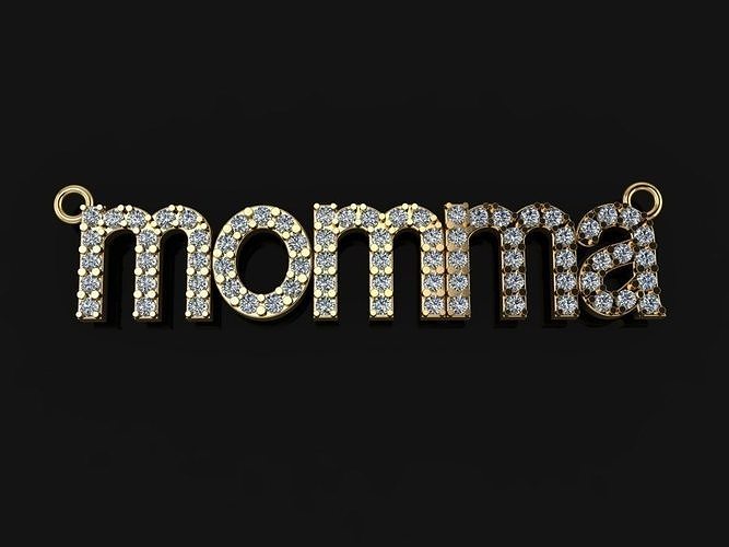 MOMMA DIAMOND NAME PENDANT NECKLACE FRAME 3D print model