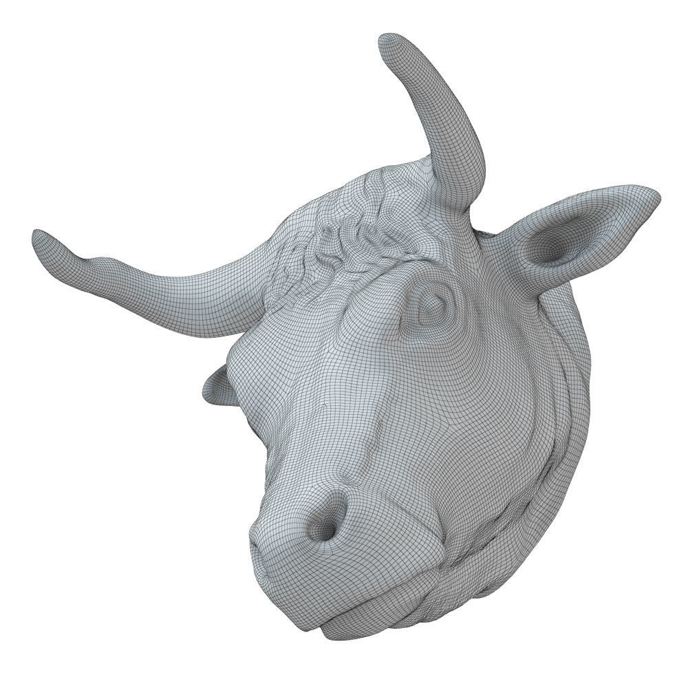 Decorative bull head on the wall 3D model_6