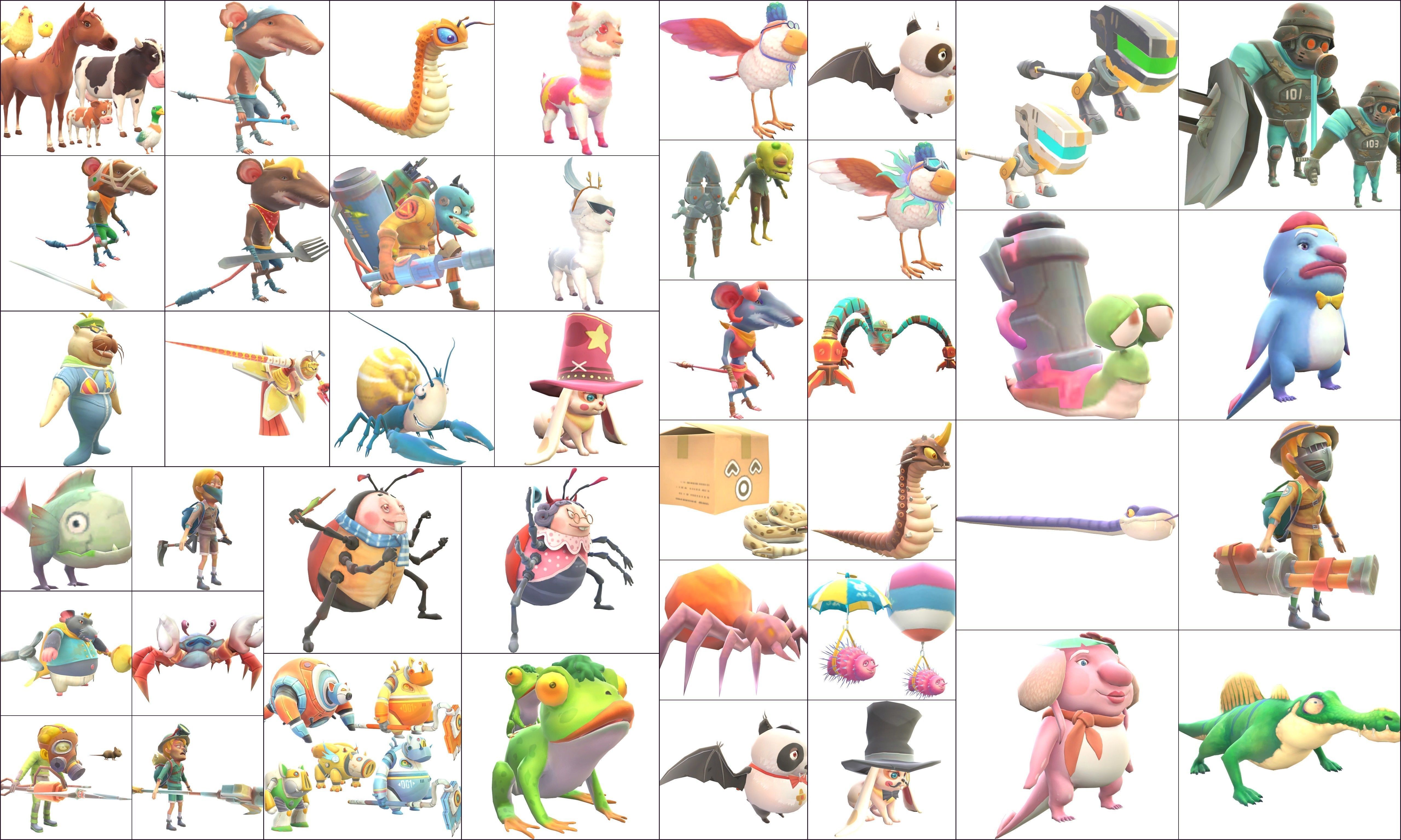 Collection Characters animals Low-poly 3D model_1