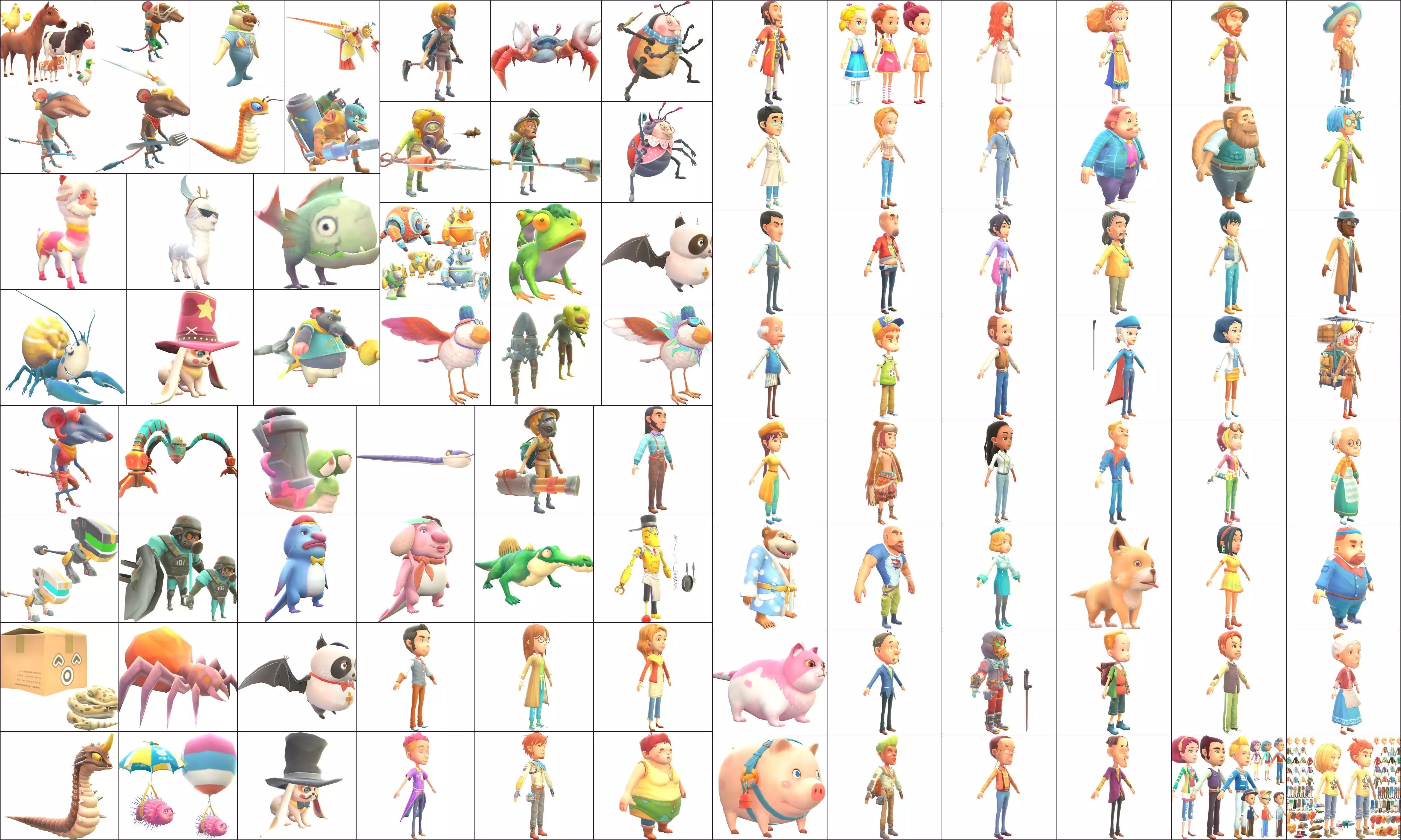 Collection Characters animals Low-poly 3D model_0