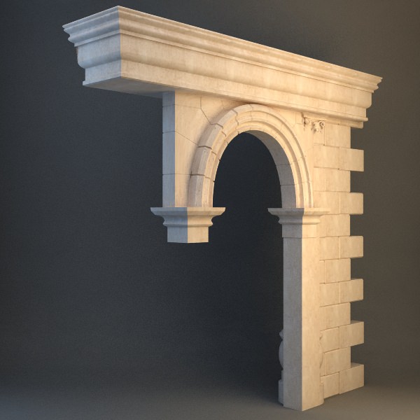 Stone Column Arch 3D model_3