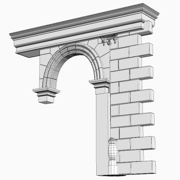 Stone Column Arch 3D model_6