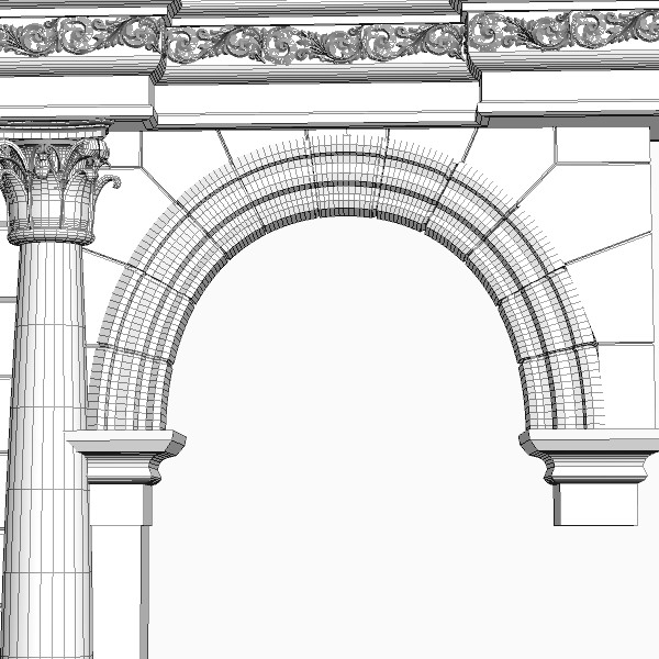 Stone Column Arch 3D model_5