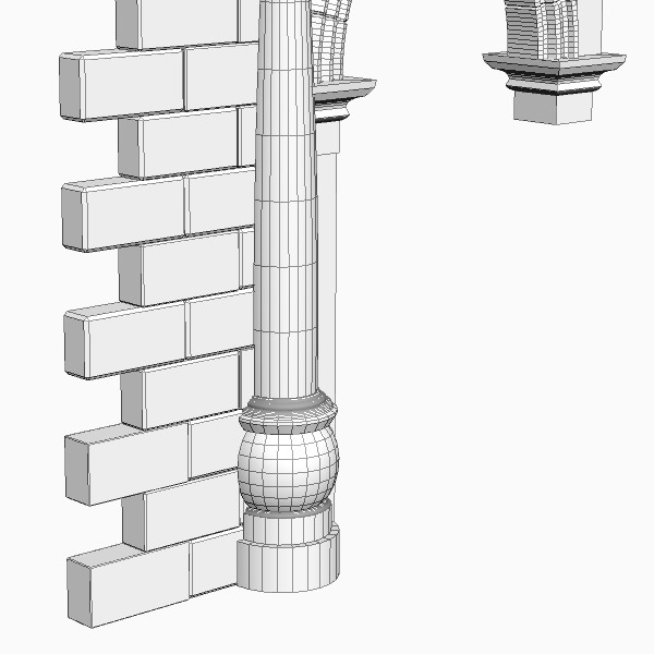 Stone Column Arch 3D model_7