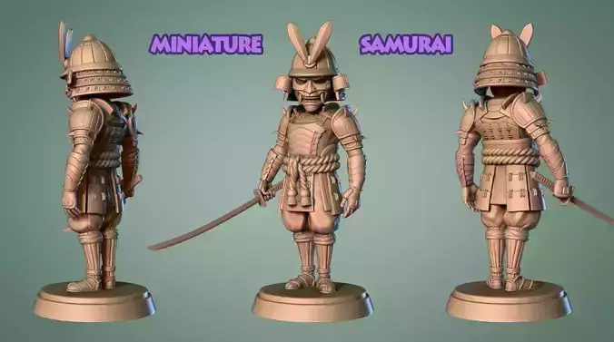 Samurai Miniature 2 -Mini Troop -3D print model Free 3D print model Samurai Miniature 2 -Mini Troop -3D print model Free 3D print model