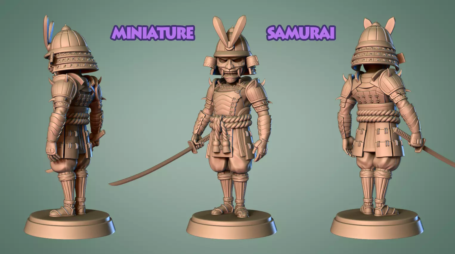 Samurai Miniature 2 -Mini Troop -3D print model Free 3D print model_0