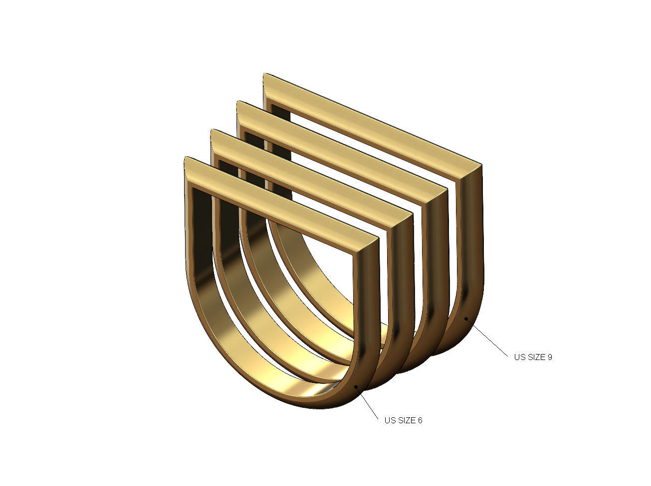 Rounded bar ring 3D print model_1