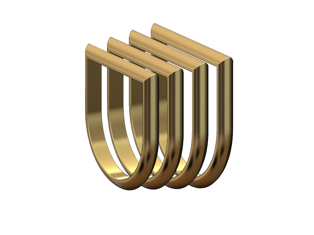 Rounded bar ring 3D print model_3