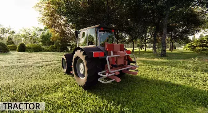 Tractor in grass
