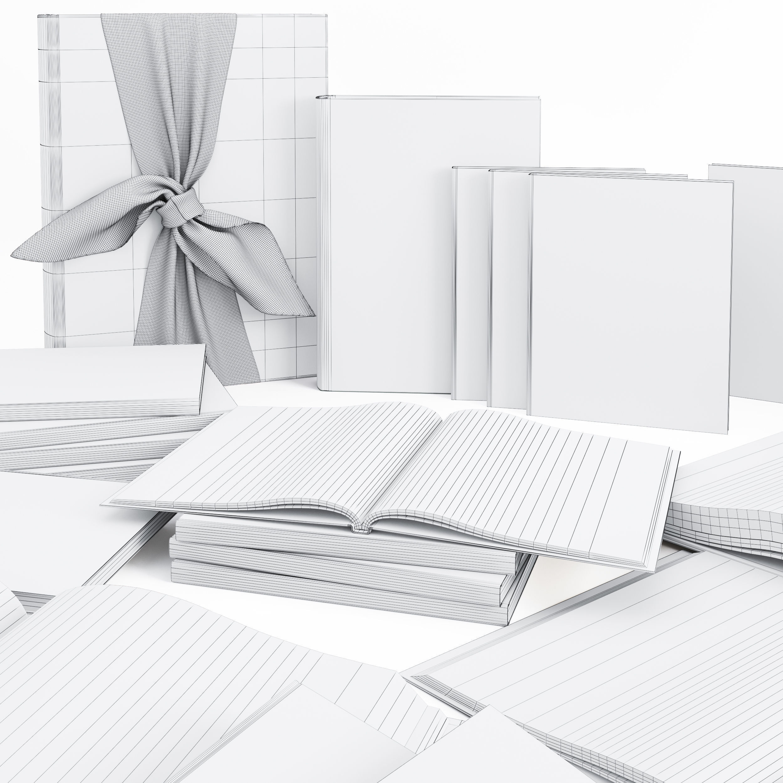 Book Set 2 gift of books 3D model_7