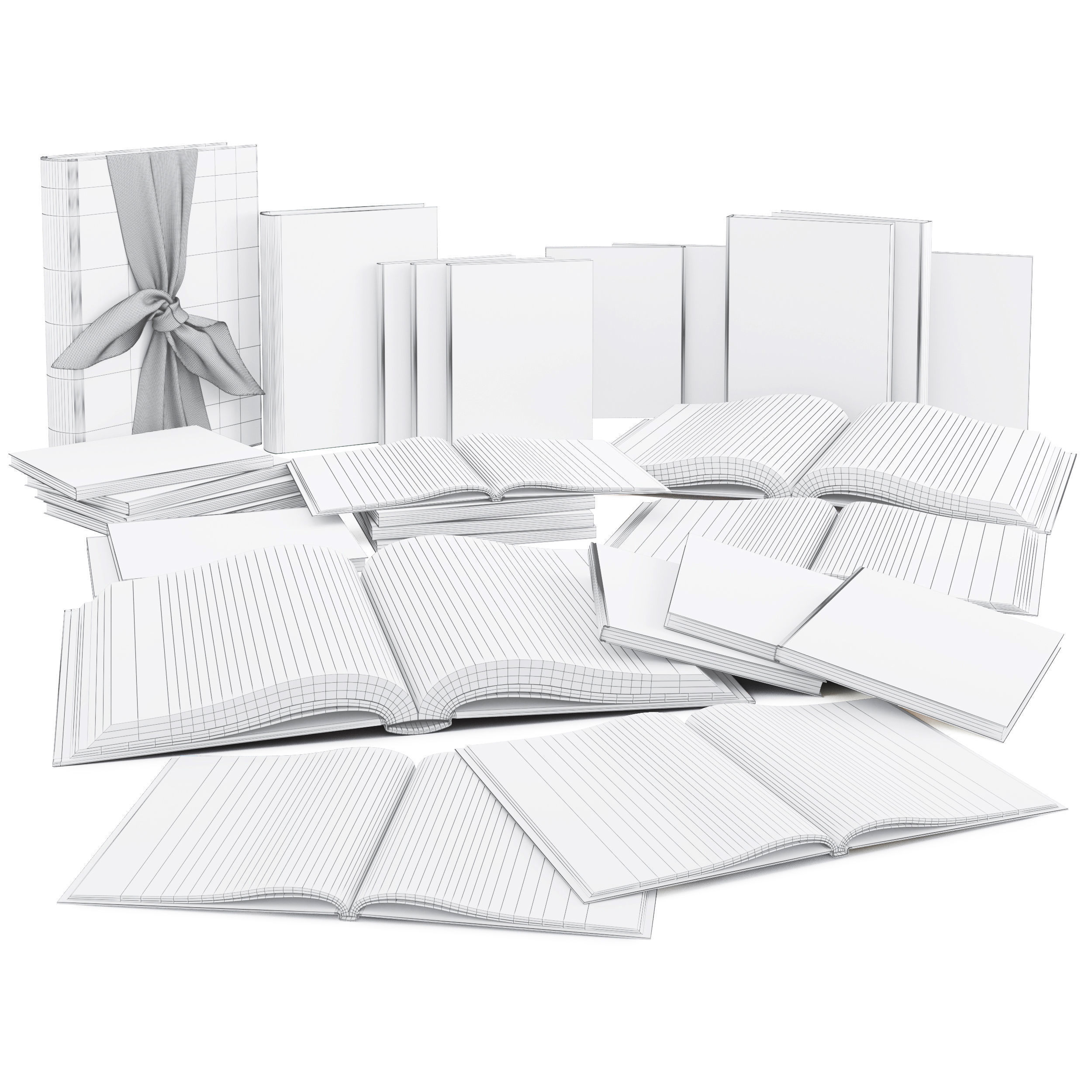 Book Set 2 gift of books 3D model_1