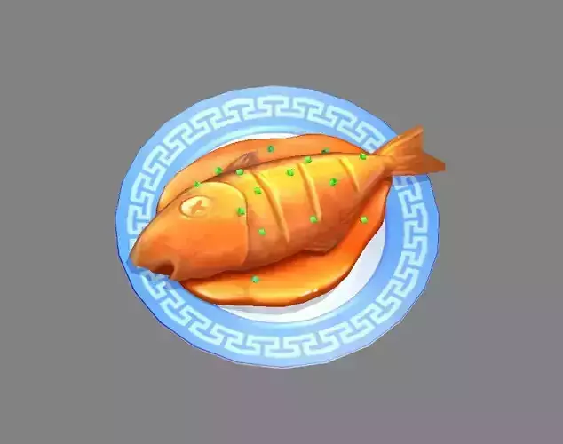 Cartoon Food-Braised Fish