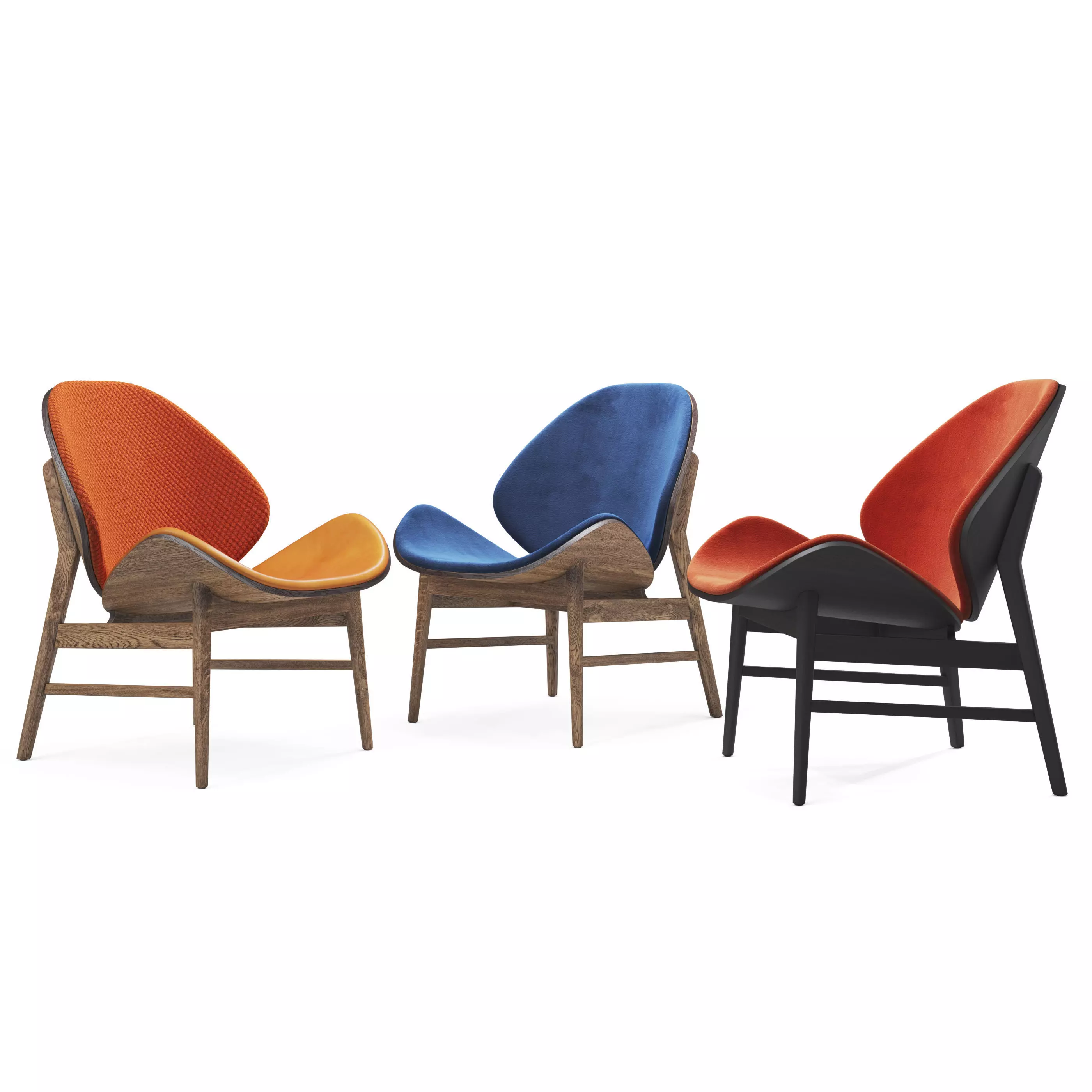 The Orange Lounge Chair Low-poly 3D model