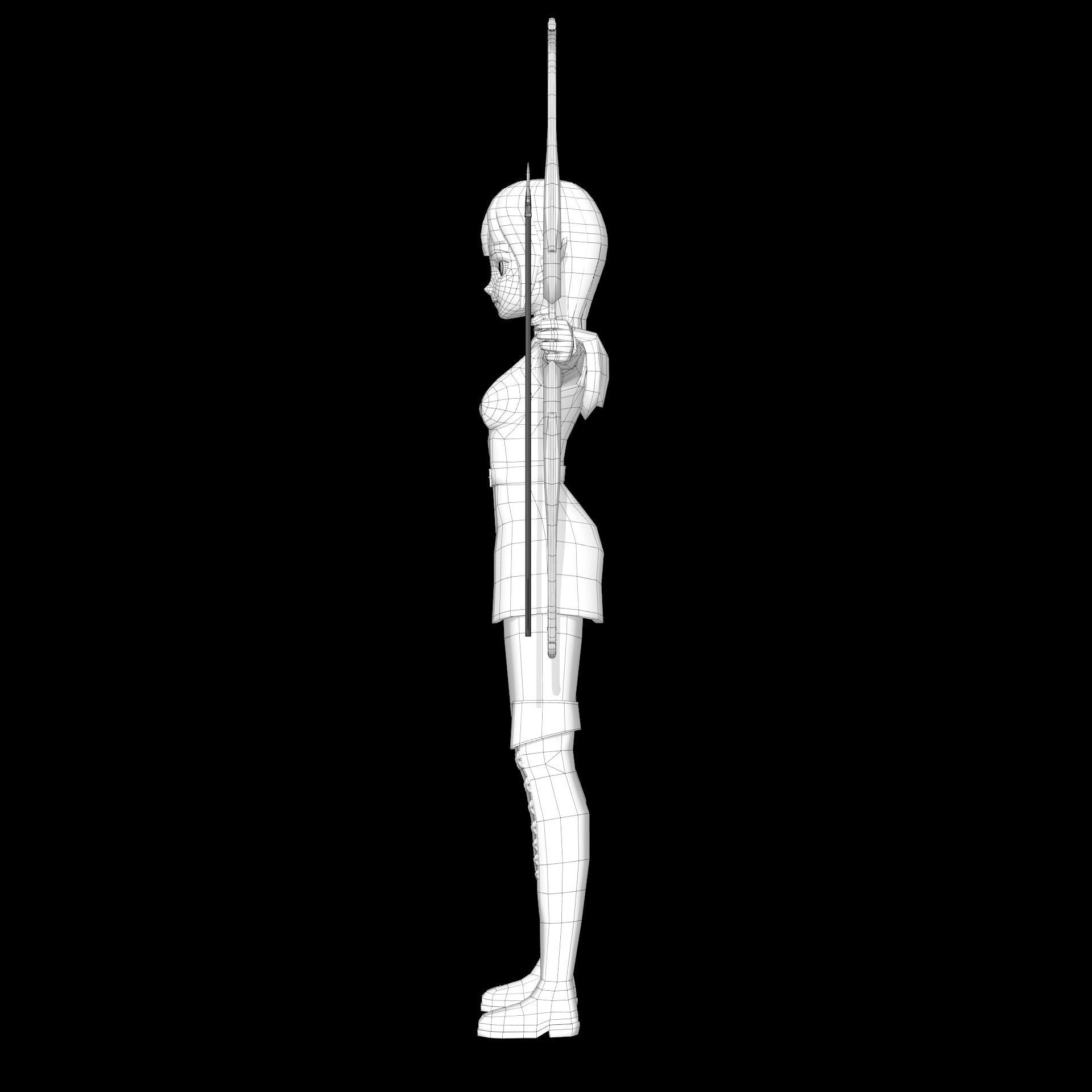 Elf 3D game character Low-poly 3D model_4