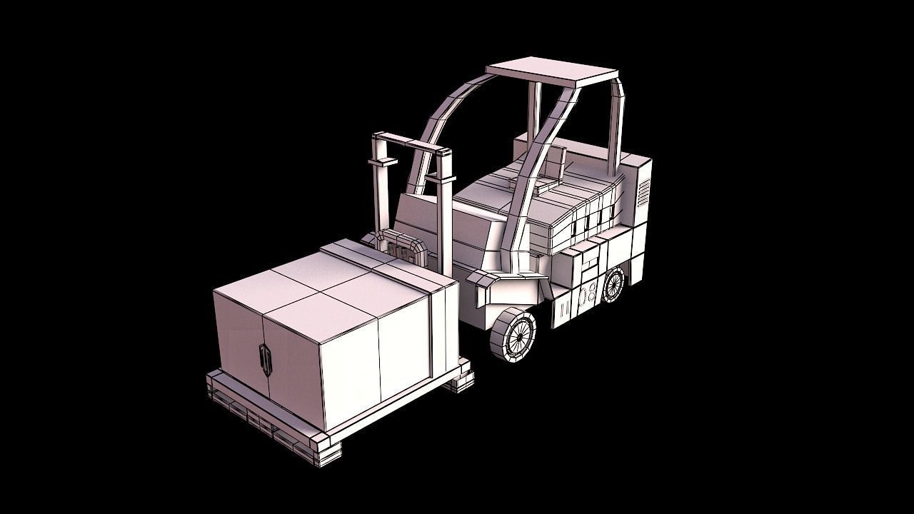 Gaming Low Poly Truck 3D model_2
