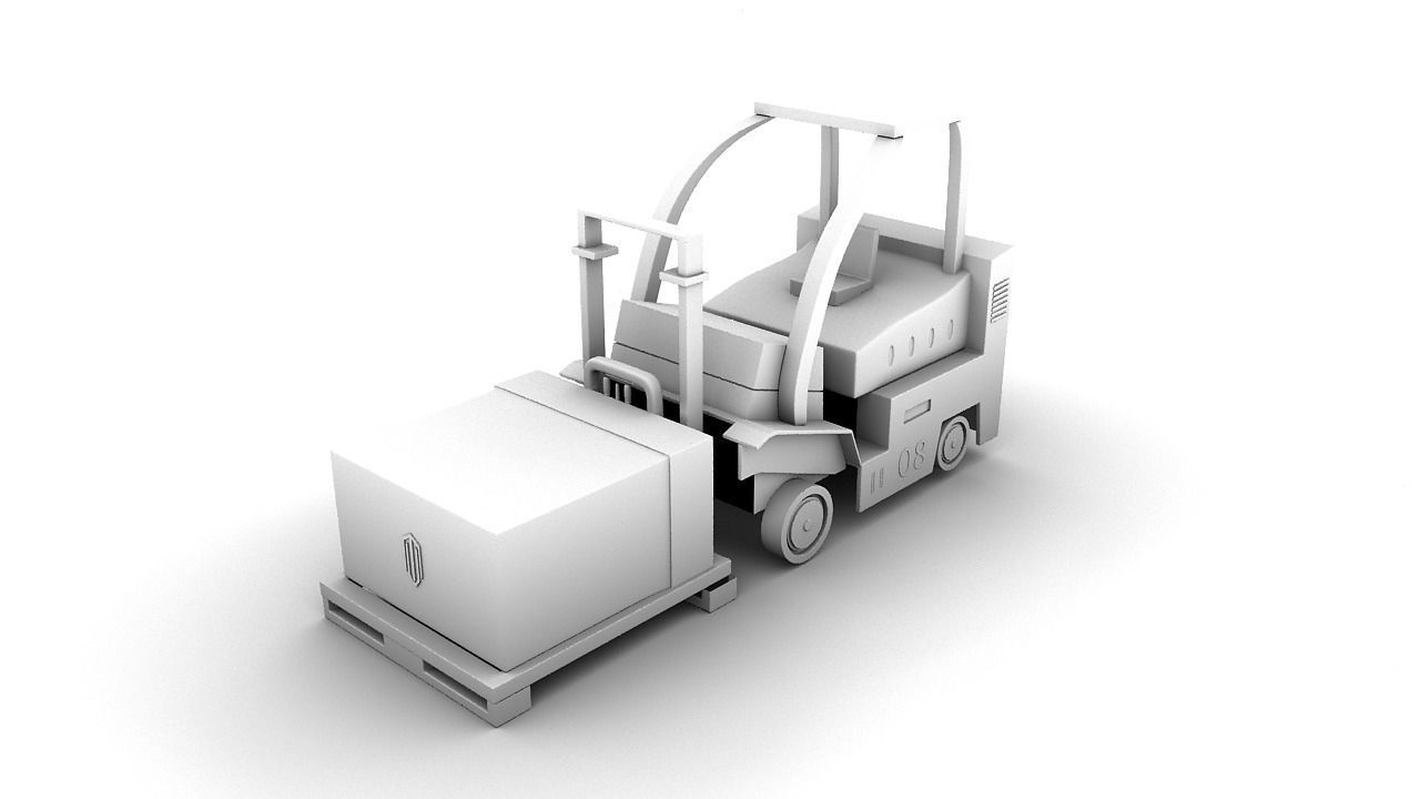 Gaming Low Poly Truck 3D model_1