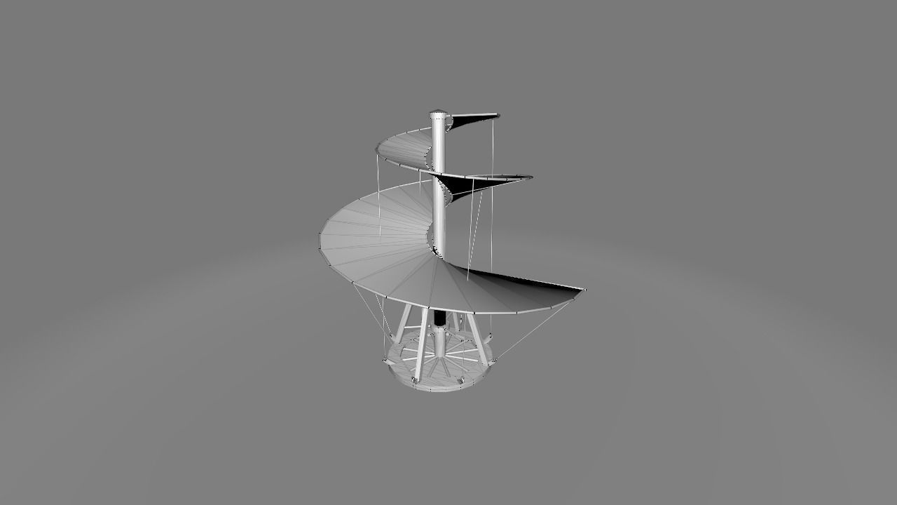  Aerial Screw Low-poly 3D model_8