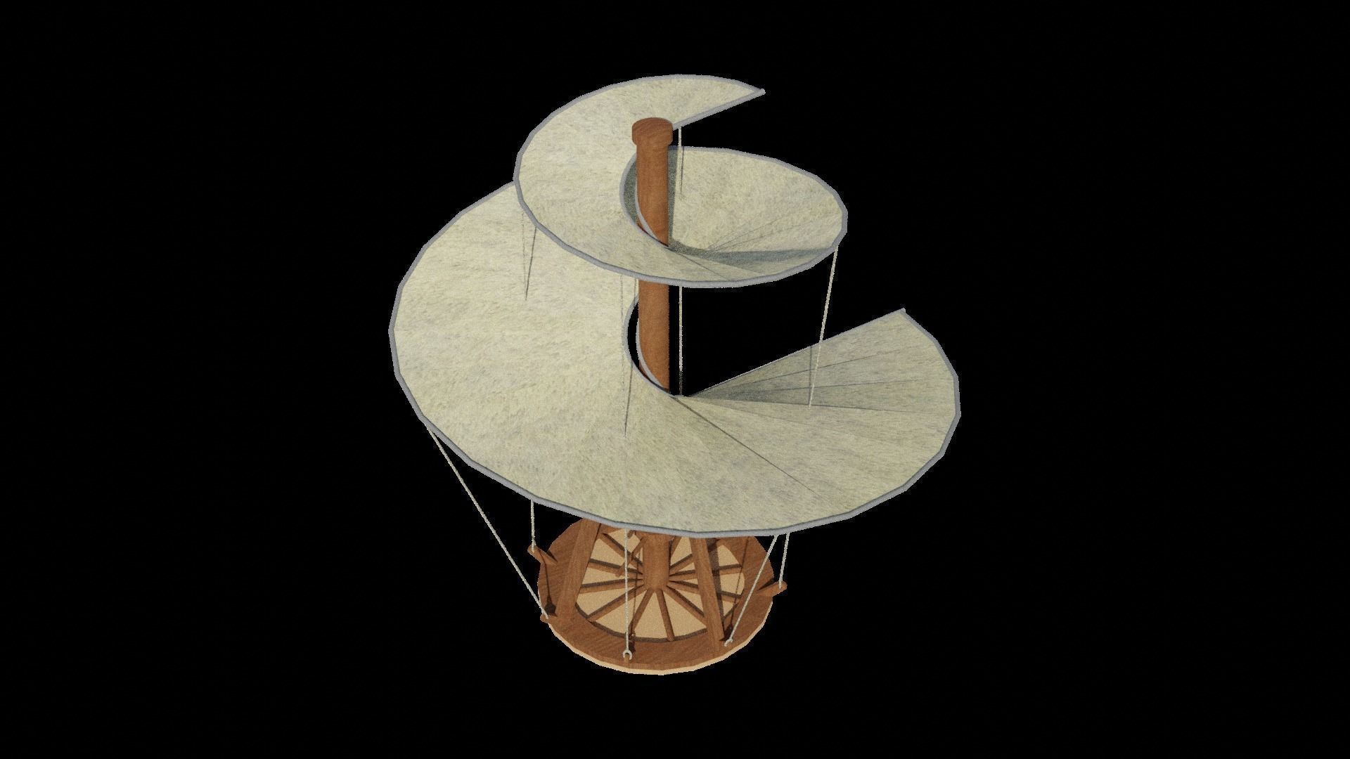  Aerial Screw Low-poly 3D model_2