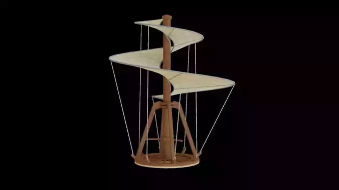  Aerial Screw Low-poly 3D model