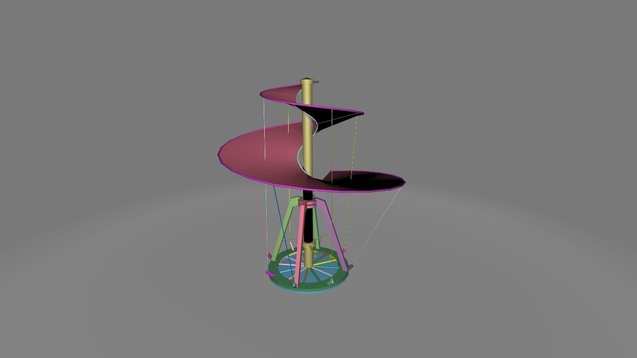  Aerial Screw Low-poly 3D model_9