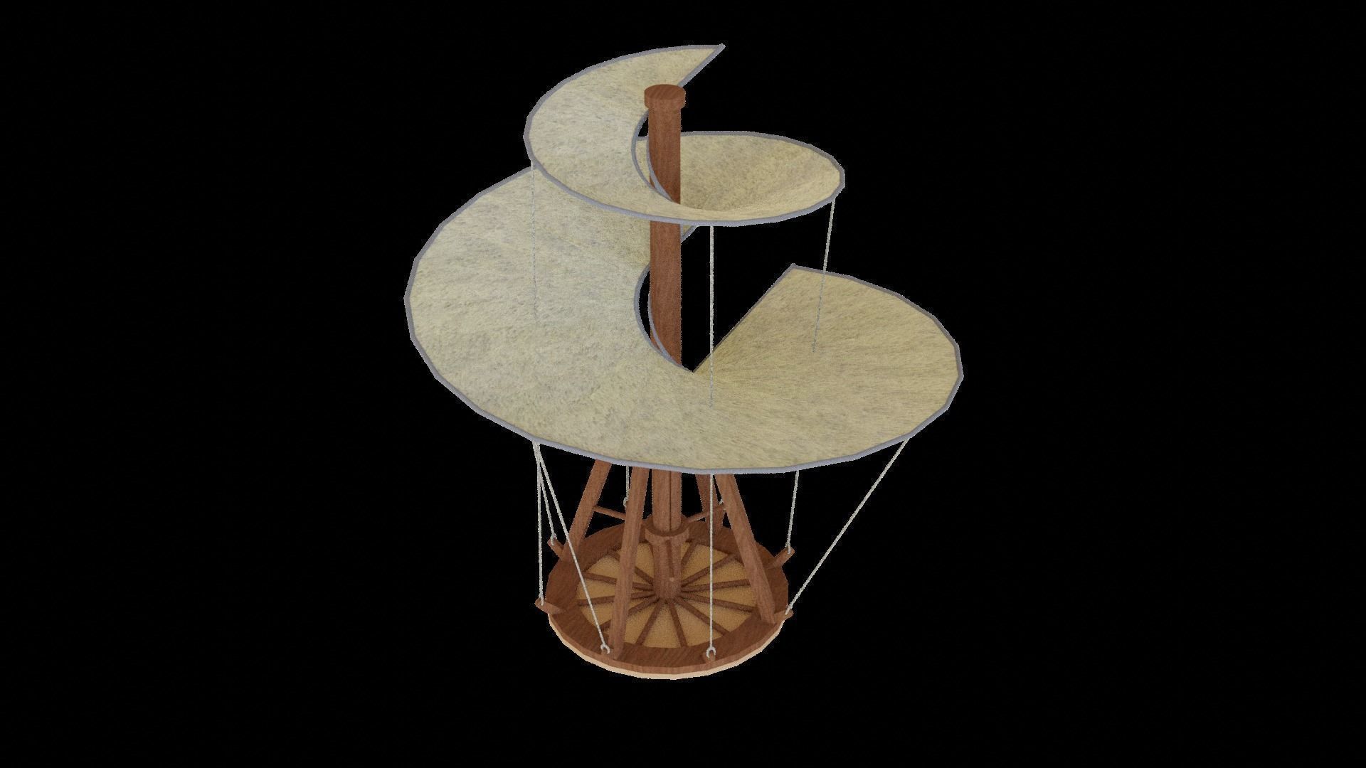  Aerial Screw Low-poly 3D model_1