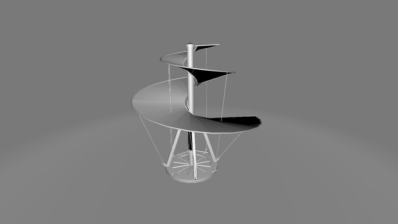  Aerial Screw Low-poly 3D model_7