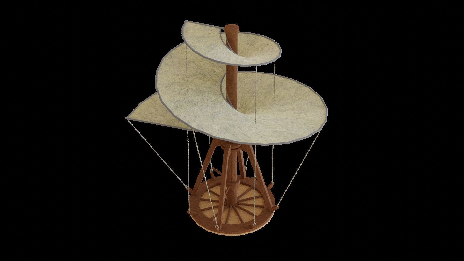  Aerial Screw Low-poly 3D model_6