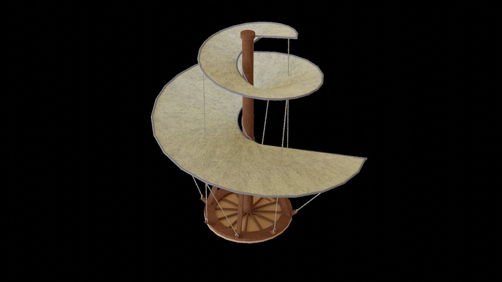  Aerial Screw Low-poly 3D model_3