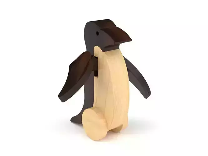 Wooden toy penguin