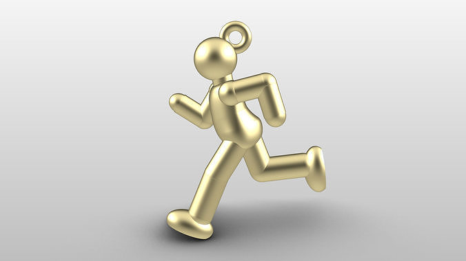 Charm pendant - Matchman posture 05 - Running 3D print model